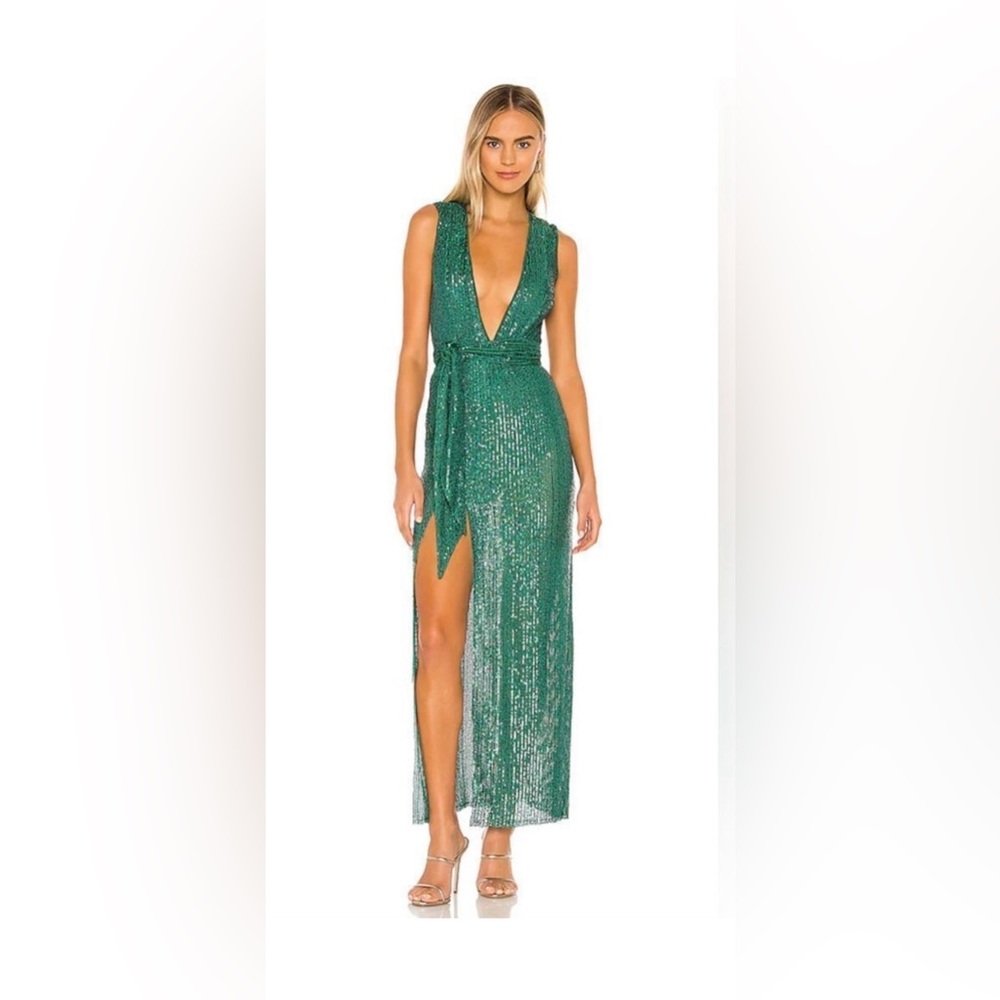 NBD/Revolve Elektra Emerald‎ Green Sequin Gown